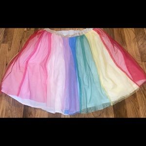 Hanna Andersson Rainbow Tulle Skirt - Girls’ Size 14/16 - EUC